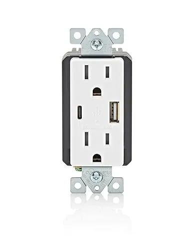 Leviton T5637-E Eb 15A Tamper-Resistant Receptacle Usb Type C Non-Pd Chrg