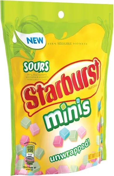 STARBURST All Pink Minis Fruit Chews Candy, 8 oz. Grab N Go Size Resealable Bag