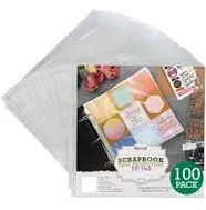 Samsill 50 Pack Scrapbook Page Protectors 12X12 Heavy Weight 4MIL Clear 3 Ring