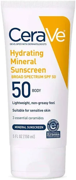 CeraVe 100% Mineral Hydrating Body Sunscreen SPF 50