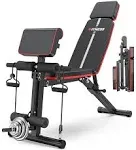 XDDIAS Weight Bench, Adjustable Strength Training Bench for Full Body Workout, F