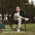 Sunnyfeel Oversized Folding Padded Outdoor Camping Chair for Tall People, Gray