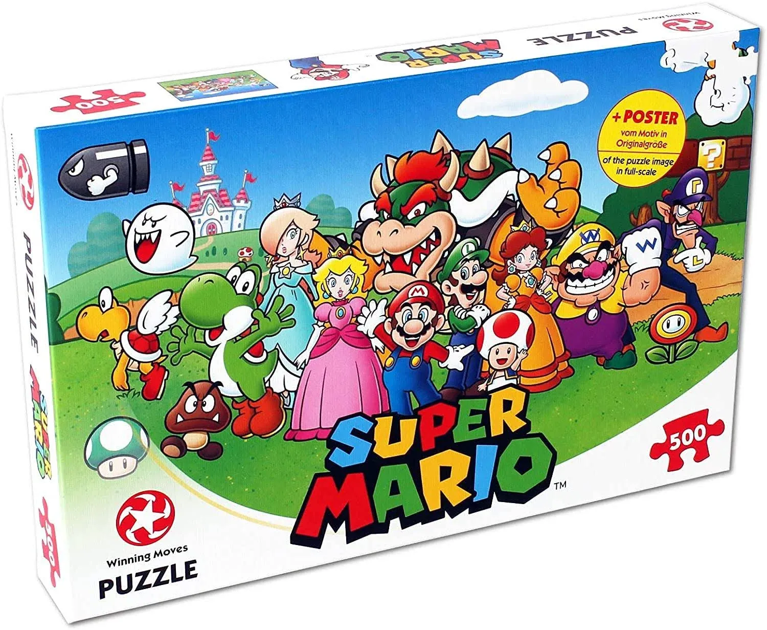 Winning Moves Super Mario and Friends 500 Piece Jigsaw Puzzle Game, piece togeth