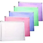 Plastic Envelopes 5PCS Legal Size Poly Zip Envelope with Zipper Expanding Pla...