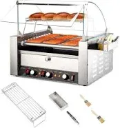 Rovsun Hot Dog Roller Warmer Rollers Hot Dog Roller Grill Cooker Machine w/Bun Warmer