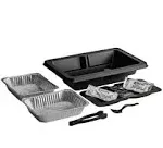 Sterno(R) SpeedHeat Food Warming SystemKit, 2 pack, kit includes (2) trays, (2) bases, (2) serving spoons, (2) serving tongs, and (4) heat packets, holds (4) half-size foil pans, flameless, instant heat, activates in under 1 minute, 45-minute heat retention, disposable, recyclable tray and bas