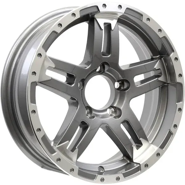 Aluminum Trailer Wheel 14X5.5 14 X 5.5 5 Lug 4.5 Center Turismo Gun Metal Rim