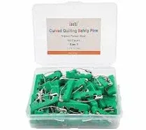 Curved Safety Pins with Grip Covers, Basting Pins for Quilting, Size 1, 50-Count, Orange,