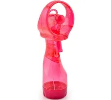 O2cool Deluxe Handheld Battery Powered Water Misting Fan Pink - New 3.7 inch by 10.6 inch