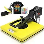 Whubefy 15x15 Clamshell Heat Press Machine for T-Shirts, Slide-Out Shirt Press Machine 3 Preset Modes for Fast Sublimation Tshirts/Mouse pad/Canva,t