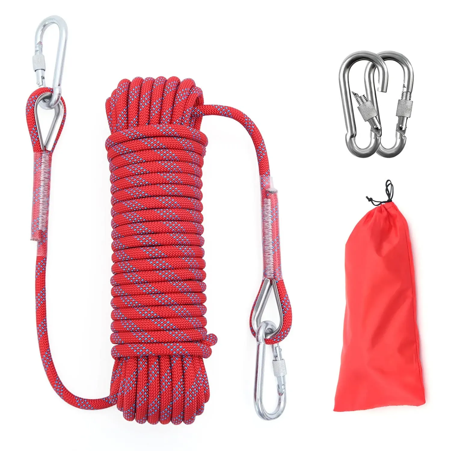 Outdoor Climbing Rope 10MM Diameter 10M(32ft) 20M(64ft) Static 10mm/32ft Red