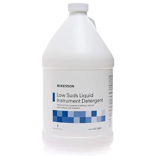 McKesson Low Suds Liquid Instrument Detergent, Clean Medical Devices and Surgical Instruments, 1 gal, 1 Count, 1 Pack