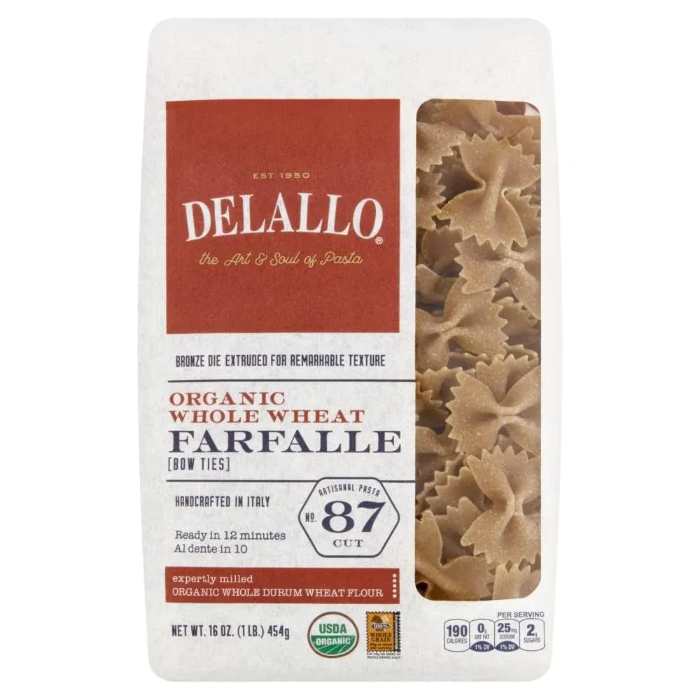 DeLallo Organic Whole Wheat Farfalle