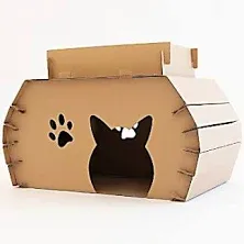 Carlson Cardboard Cat Camper with Scratching Pad, New In Box! Free Shipping!