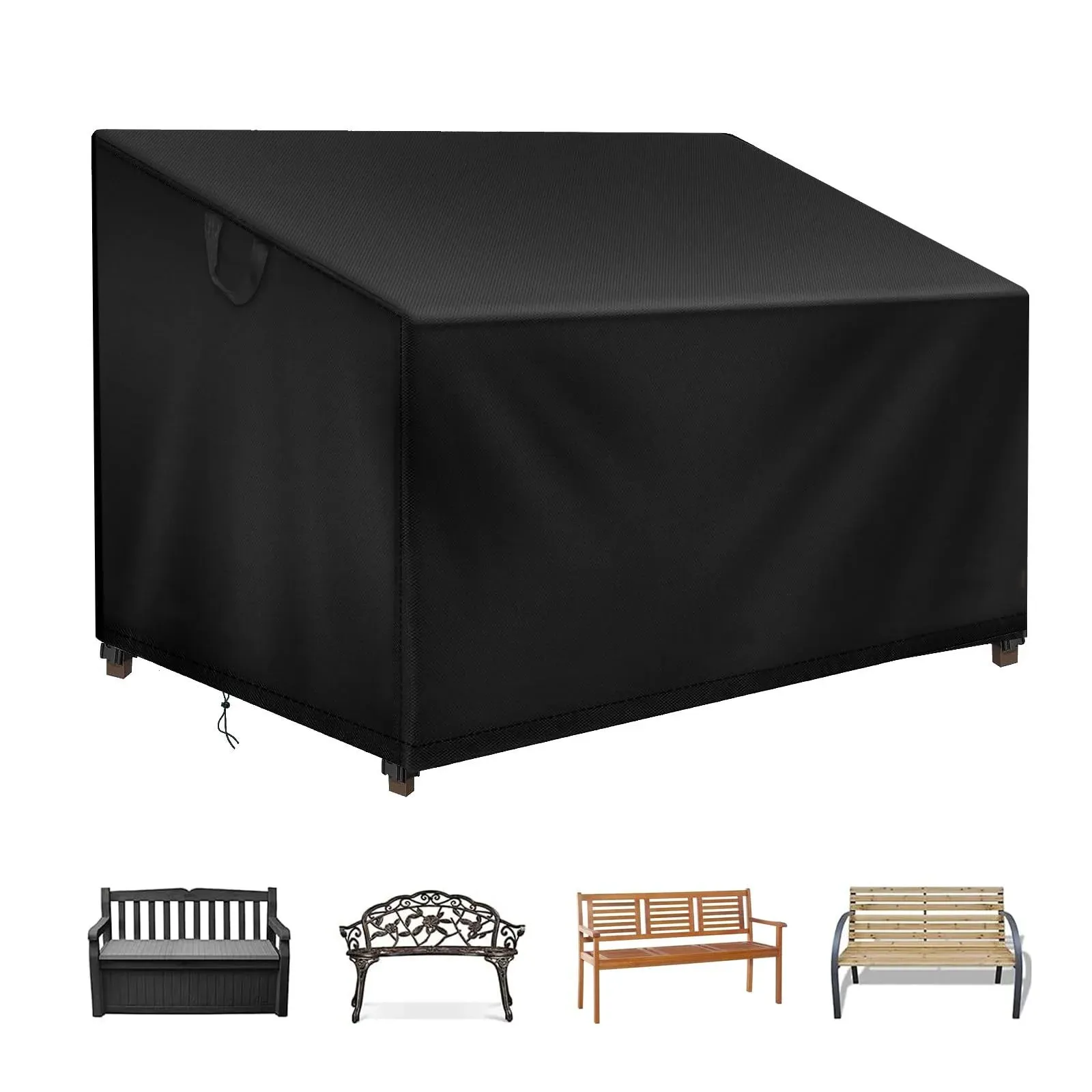 Outdoor Bench Cover Waterproof, 52.7&#034;L X 26&#034;W X 35&#034;H 2 Seater Patio Garden Bench