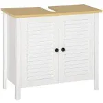 Homcom Under Sink Storage Cabinet with Removable Shelf, Bathroom Vanity Cabinet, 2 Door Bathroom Floor Cabinet, White