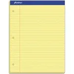 Ampad Double Sheet Pads, Narrow Rule, 8.5 x 11.75, Canary, 100 Sheets - Pad