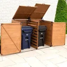 Leisure Season Horizontal Trash and Recycling Storage Shed