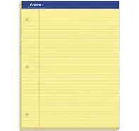 Ampad Evidence Dual Pad Narrow/Margin Ruled Size 8.5 x 11.75 Inches Canary Pa...