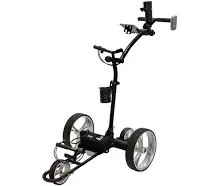 Cart-Tek Yellowstone Electric Golf Caddie: Lithium Power for 27 Holes, Dual Motors, Upgradeable Remote, Free Accessories, Quick Setup, Black/Silver Options