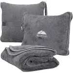 BlueHills Premium Soft Travel Blanket Pillow Airplane Flight Blanket Throw -Gray