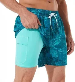 BRISIRA Mens Swim Trunks Bathing Suit 5 Inch Inseam Compression Liner Beach Swim Shorts Swimwear Quick Dry Zipper Pocket