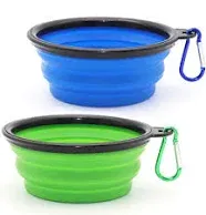 Dog Bowl Pet Collapsible Bowls, 2 Pack Collapsible Dog Water Bowls for Cats D...