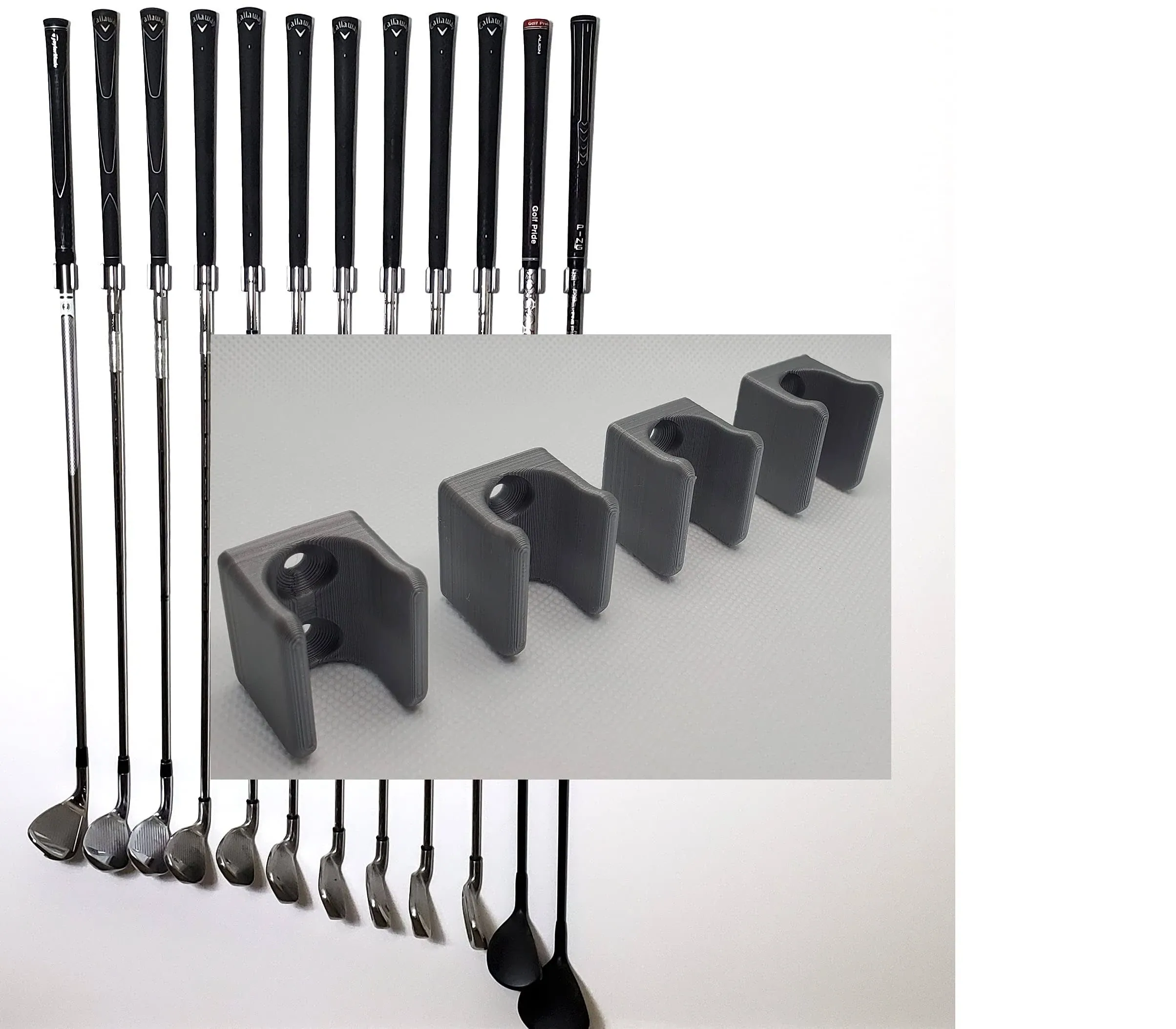 Golf Club Organize Holder, Wall Display, Wall Hanger, Rack, Mount [15 Holder Set]