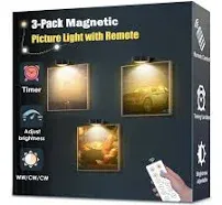 Yimaxps 3-Pack Battery Operated Magnetic LED Picture Light