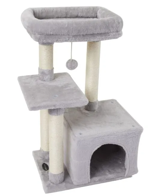 fish&nap cute cat tree kitten cat tower for indoor cat condo sisal scratching posts with jump platform cat furniture activity