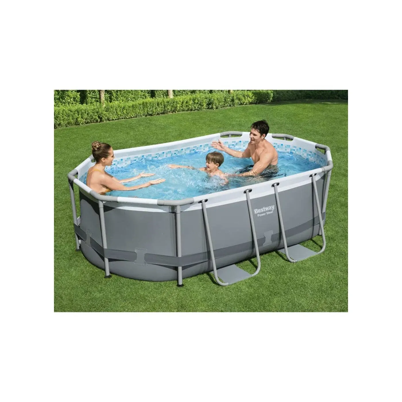 Bestway Oval Above Ground Pool Set (10' x 6'7" x 33") Includes Filter Pump & ChemConnect Dispenser