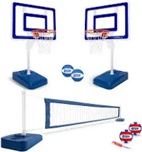 GoSports Splash Hoop ELITE 2-in-1 Pool Basketball & Volleyball Game Set