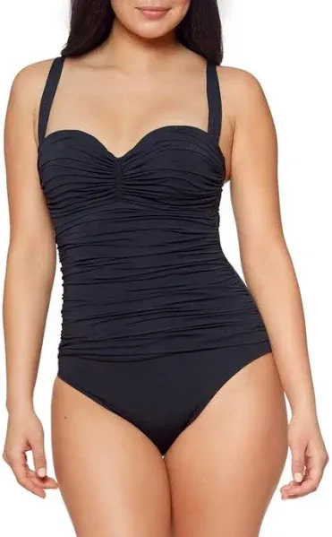 Bleu Rod Beattie Women's Kore One Piece Shirred Bandeau Swimsuit