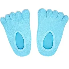 NatraCure 5-Toe Gel Lined Foot Moisturizing Socks Aloe & Shea Infused Fuzzy Hydrating Socks for Women & Men