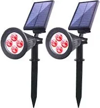 Solar Lights Outdoor, 4-LED Solar Spotlight LED Landscape Lights IP67 Waterpr...