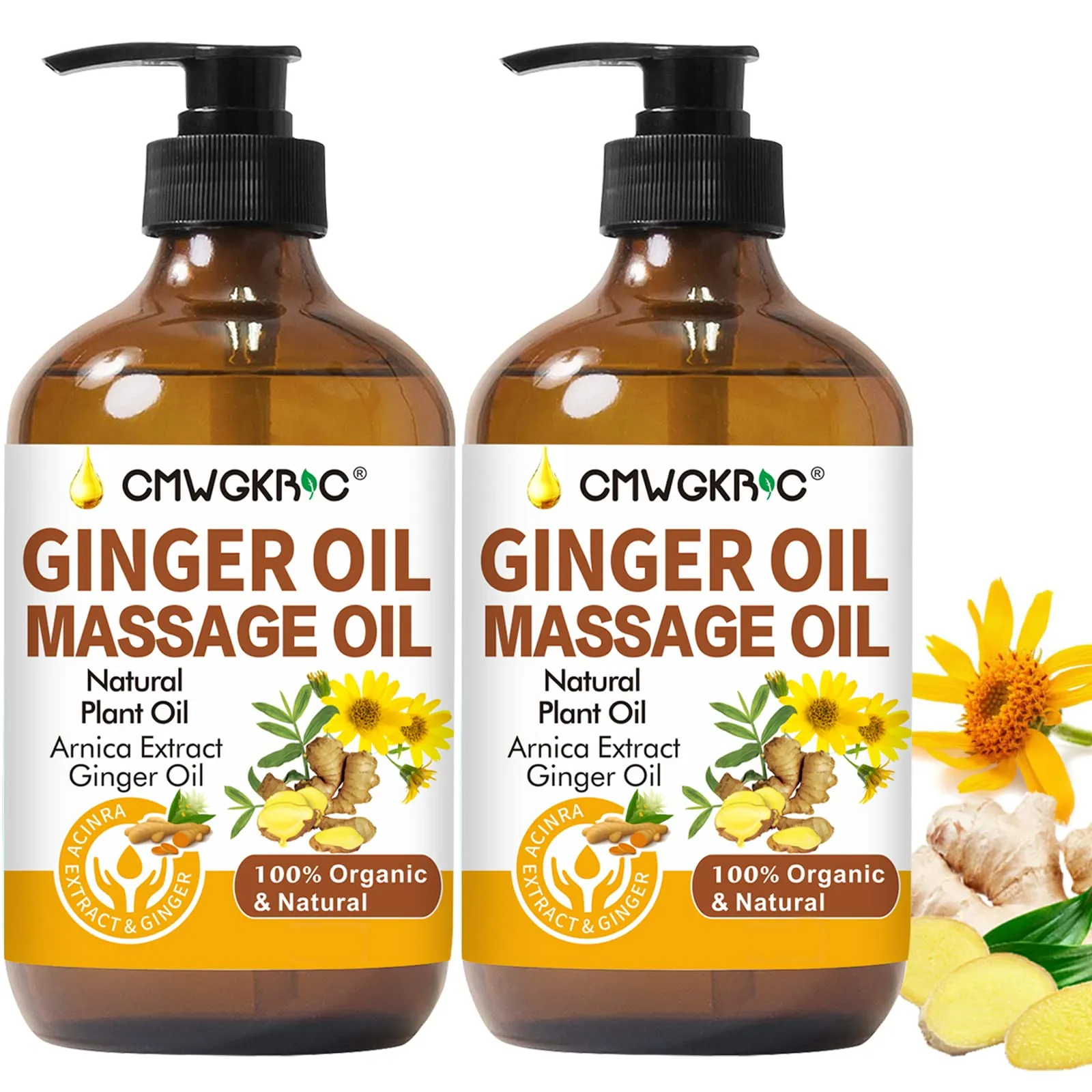 Ginger Oil,Ginger Massage Oil for Lymphatic Drainage,Natur<wbr/>al Ginger Oil for S...