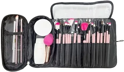 Portable Makeup Brush Storage Bag, Cosmetic Travel Storage Bag, Multi-Function Makeup Brush Protection Bag, Folding Tool Bag