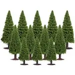 Winomo 15pcs Green Scenery Landscape Model Cedar Trees