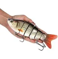 Lifelike 4 Segment Big Swimbaits for Bass Sinking Fishing Bass Lures Artificial Hard Bait Swimbait for Fishing, Great for Fisherman Dad Gift Style 5 (8.85 inches L 4.76oz)