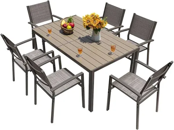 adamsbargainshop Homall 7 Pieces Patio Dining Set