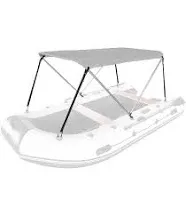 DoCred Foldable Bimini Top Boat Cover Canopy Cover 2Bow Bimini Top (63" L 39‘’-55‘’ W 43.3" H), Suitable for Boats of 3.2-4.5 FT