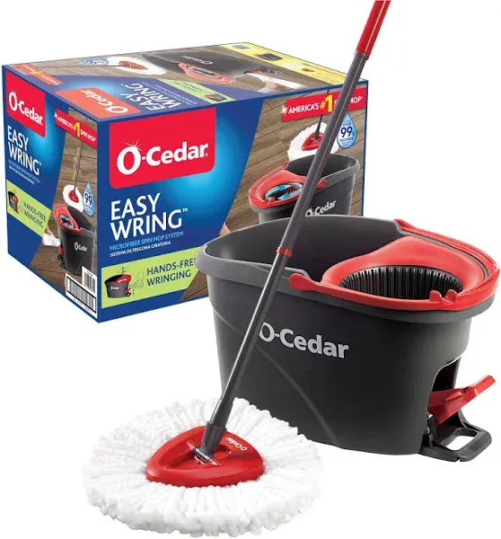 O-Cedar EasyWring Microfiber Spin Mop & Bucket Floor Cleaning System + 2 Extra Refills with Lavender Pac (Variety Pack)