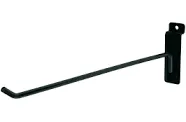 12 inch Black Peg Hook for Slatwall - Pack of 50 - For use with 3” on cent