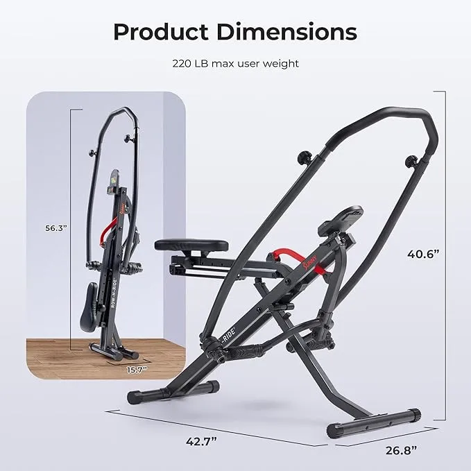 Sunny Health & Fitness Smart Compact Full Motion Rowing Machine, Full-Body Workout, Low-Impact, Extra-Long Rail, 350 LB Weight Capacity and Optional Free SunnyFit® App Enhanced Connectivity