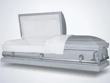 Andover Series | White Steel Casket with White Interior and White Hardware