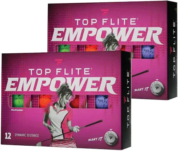 Top Flite Empower Ladies Matte Golf Balls Neon 24 Pack