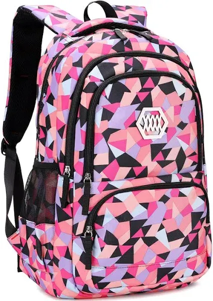 Elementary Schoolbag Geometric Pattern Backpack Junior High School Boys and Girls Daypack Travel Bag