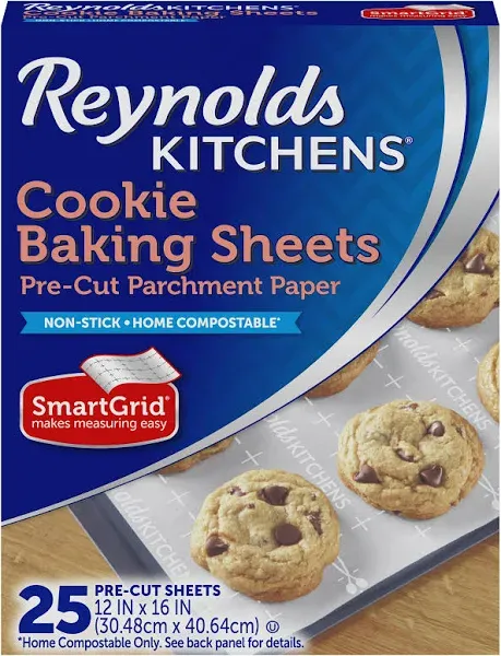 Reynolds Parchment Paper, Cookie Baking Sheets - 25 sheets