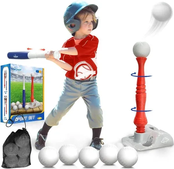 T Ball Sets for 3-5, 5-8, Tee Ball Set for Toddlers, Baseball Outdoor Toy Inc...