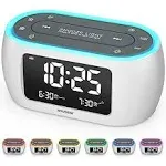 Housbay Glow Small Alarm Clock Radio for Bedrooms with 7 Color Night Light, Dual